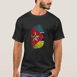 Mozambique Country Flag Fingerprint DNA T-Shirt