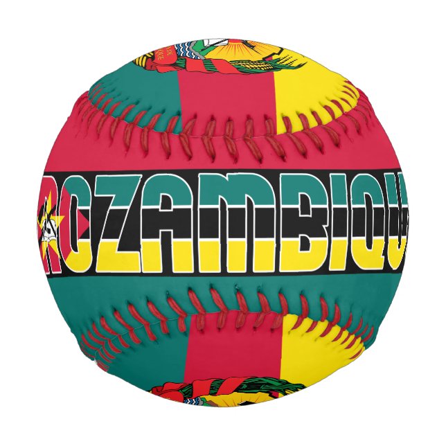 Mozambique Flag and Coat of Arms Patriotic Baseball (Front)