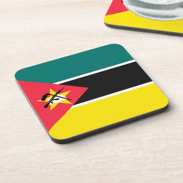 Mozambique flag beverage coaster (Left Side)