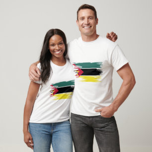 Mozambique Flag Brush Art T-Shirt