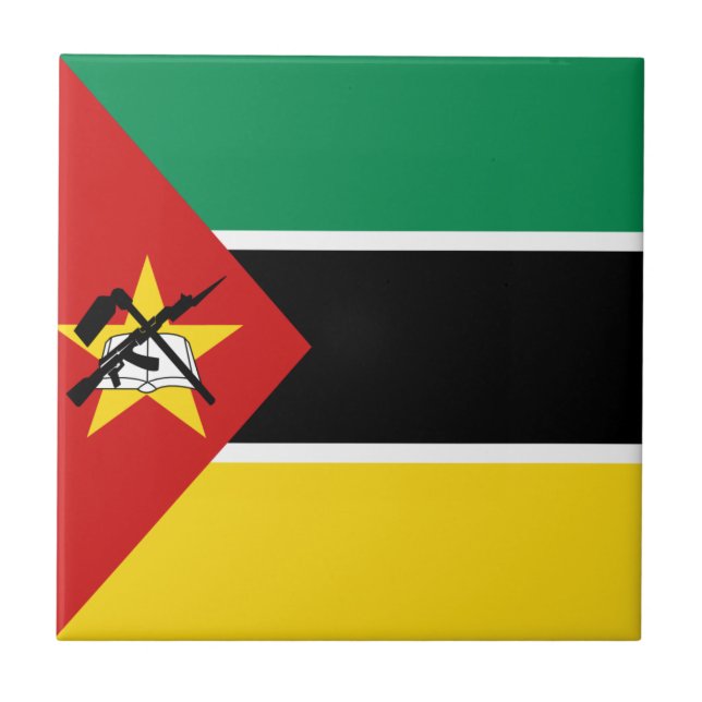 Mozambique Flag Ceramic Tile (Front)
