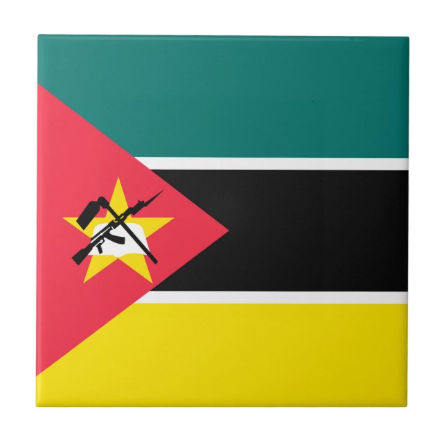 Mozambique flag ceramic tile (Front)