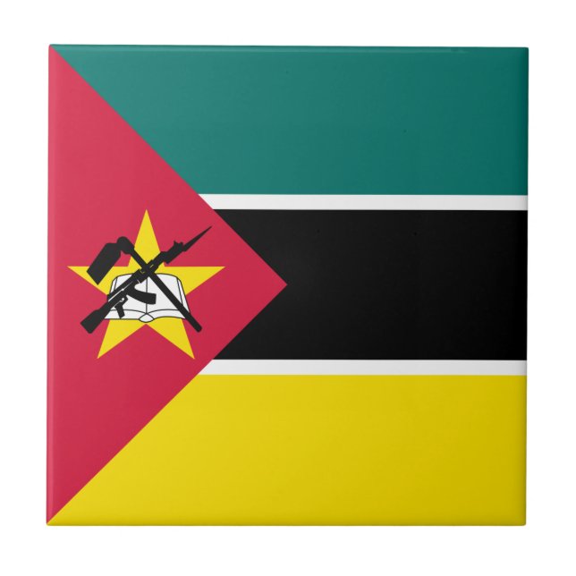 Mozambique Flag Ceramic Tile (Front)