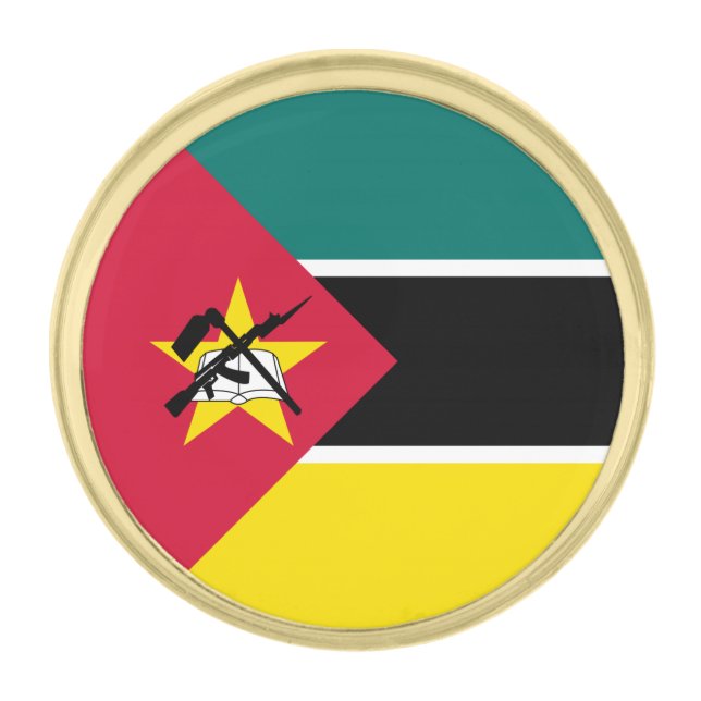 Mozambique Flag Gold Finish Lapel Pin (Front)