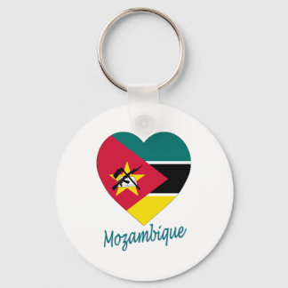 Mozambique Flag Heart Keychain
