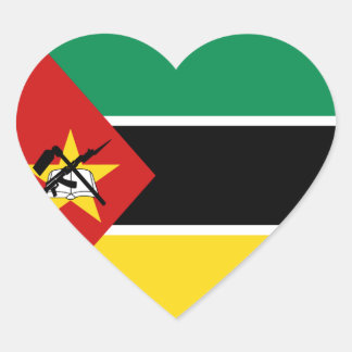 Mozambique Flag Heart Sticker