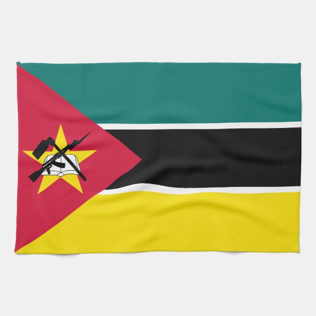 Mozambique Flag Kitchen Towel (Horizontal)