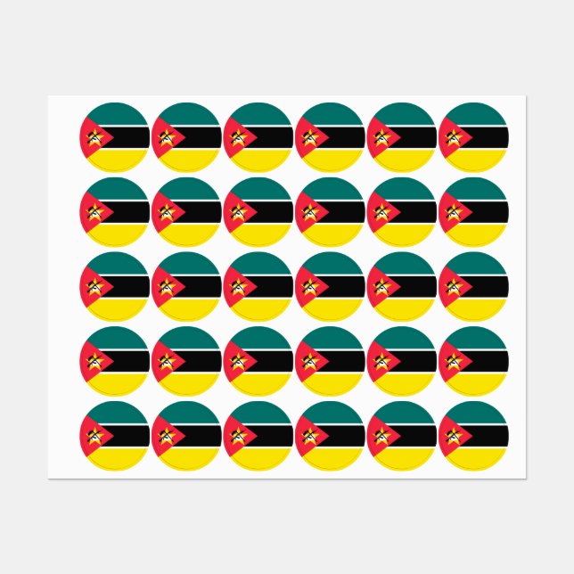Mozambique flag labels (Sheet)