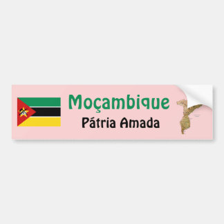 Mozambique Flag + Map Bumper Sticker