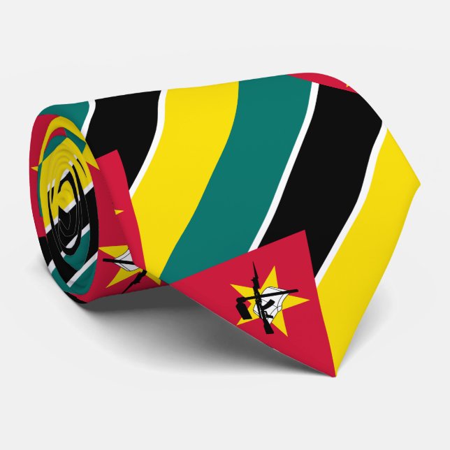 Mozambique Flag Neck Tie (Rolled)