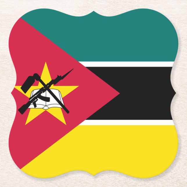 Mozambique Flag Paper Coaster (Front)