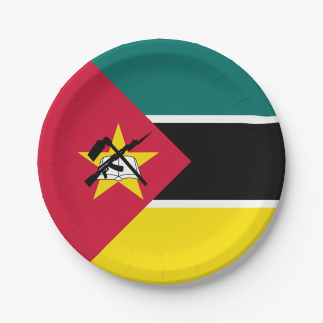 Mozambique Flag Paper Plates (Front)