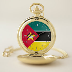Mozambique Flag Pocket Watch