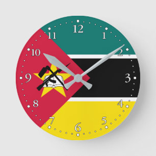 Mozambique Flag Round Clock