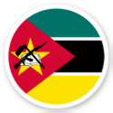 Mozambique Flag Round Sticker