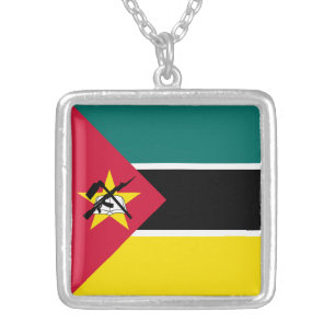 Mozambique Flag Silver Plated Necklace