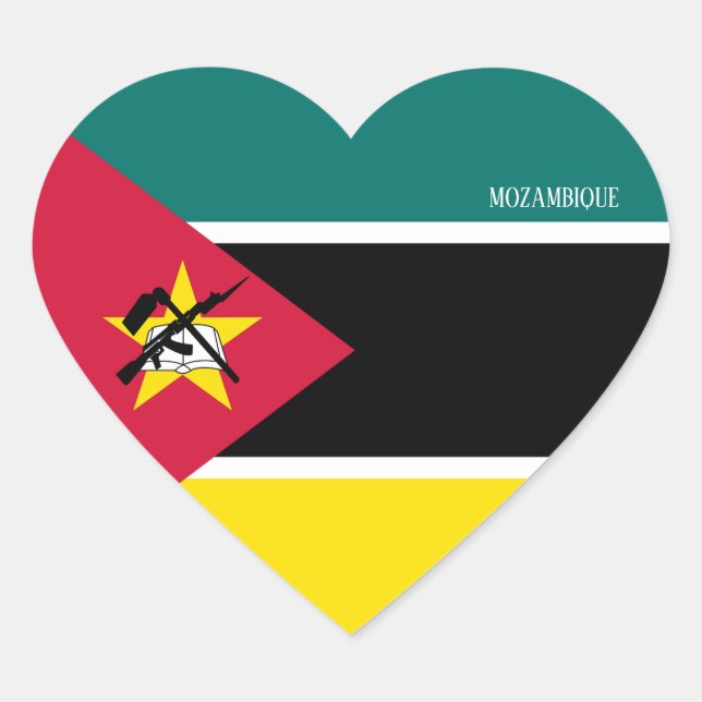 Mozambique Flag Splendid Patriotic Heart Sticker (Front)