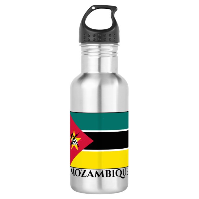 Mozambique Flag Stainless Steel Water Bottle (Front)