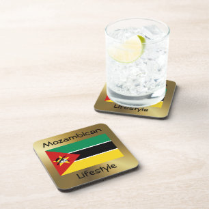 Mozambique Flag+Text Coaster