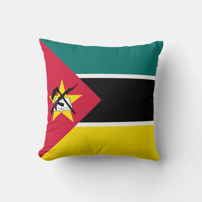 Mozambique Flag Throw Pillow (Front)