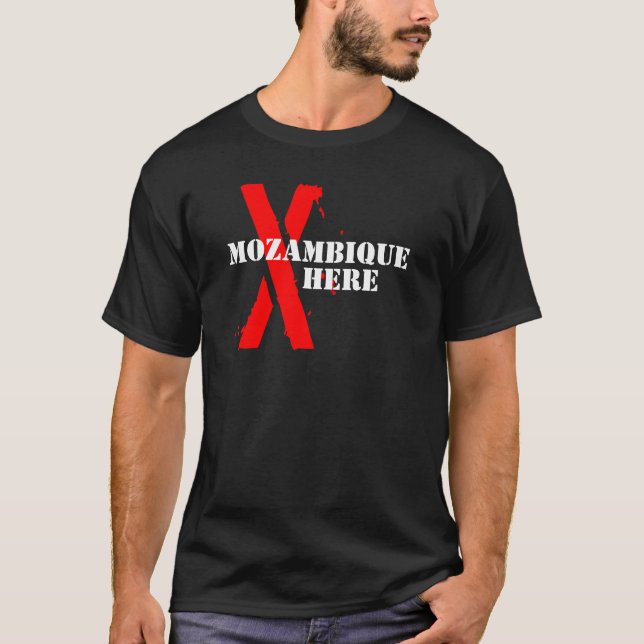 Mozambique Here Black T-Shirt (Front)