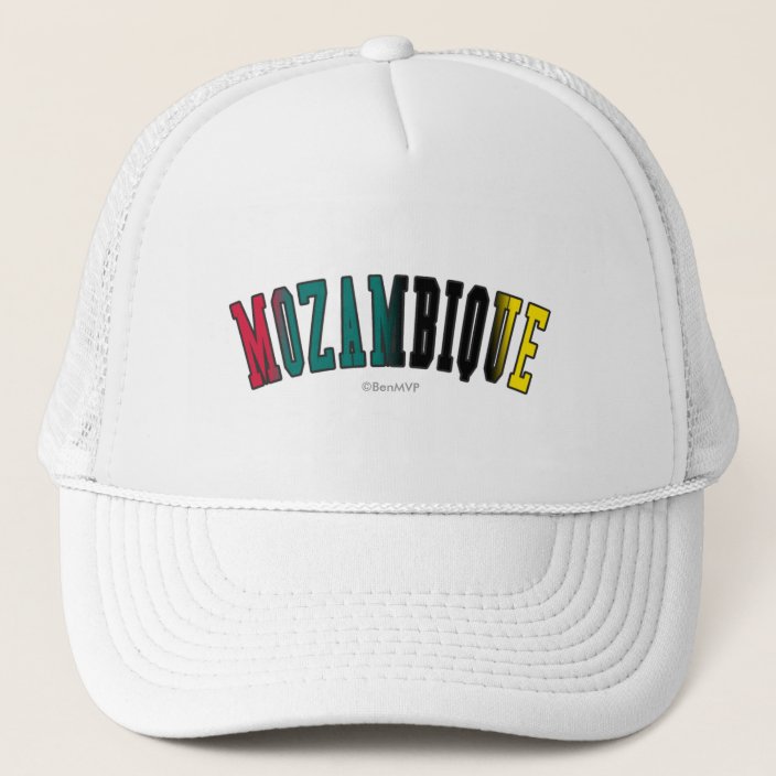 Mozambique in National Flag Colors Hat