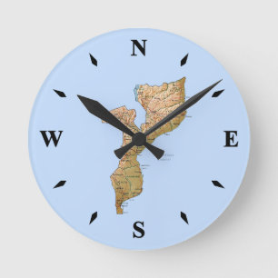 Mozambique Map Clock
