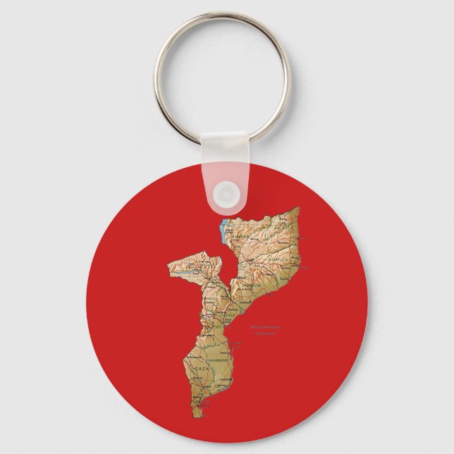 Mozambique Map Keychain (Front)