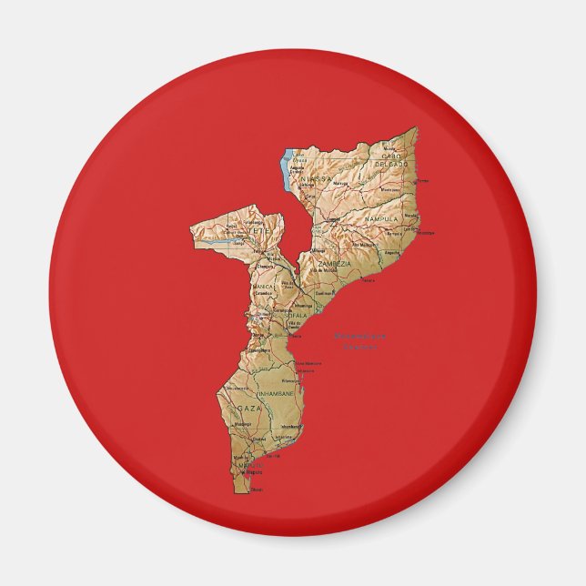 Mozambique Map Magnet (Front)