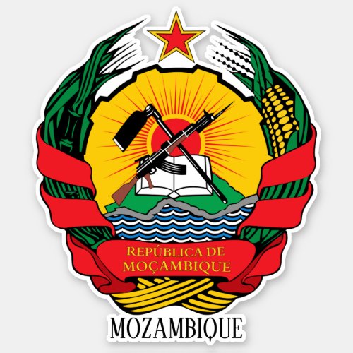 Mozambique National Emblem Patriotic Sticker