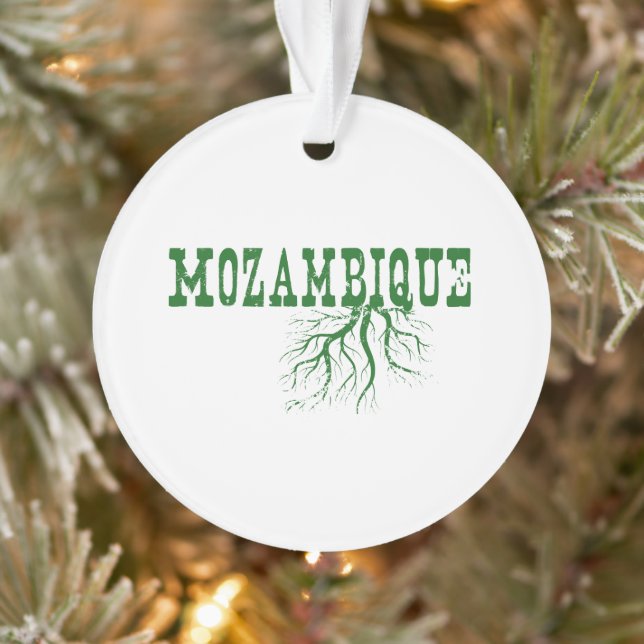 Mozambique Rooted Green Tree Roots Word Art Ornament (Tree)