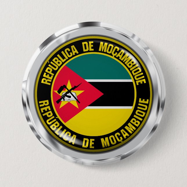 Mozambique Round Emblem Button (Front)