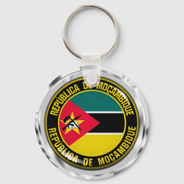 Mozambique Round Emblem Keychain (Front)