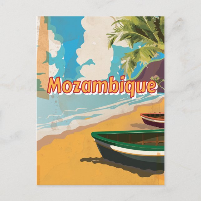 Mozambique Vintage vacation Poster Postcard (Front)