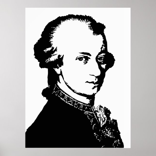 Mozart Black and white vector art Poster (Front)