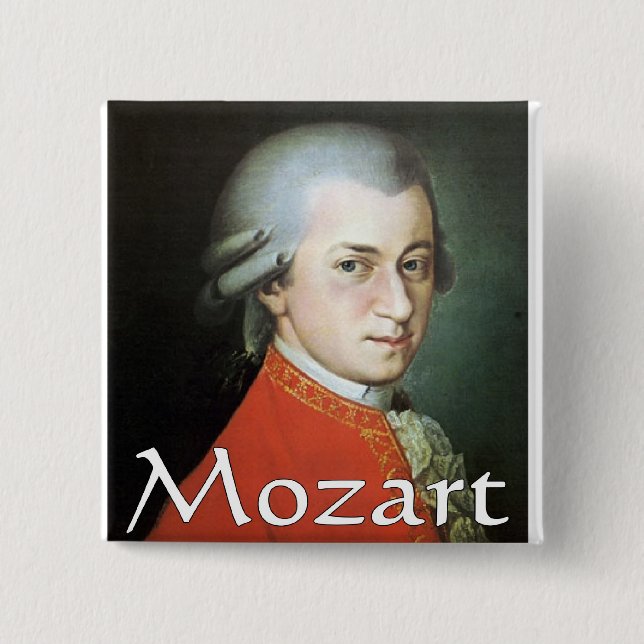 Mozart gifts for music lovers pinback button (Front)