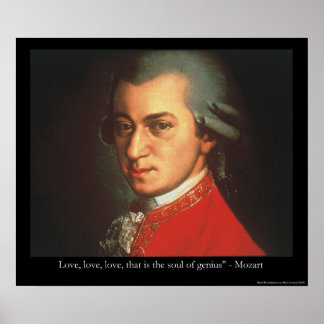 Mozart "Love Love Love" Quote Print