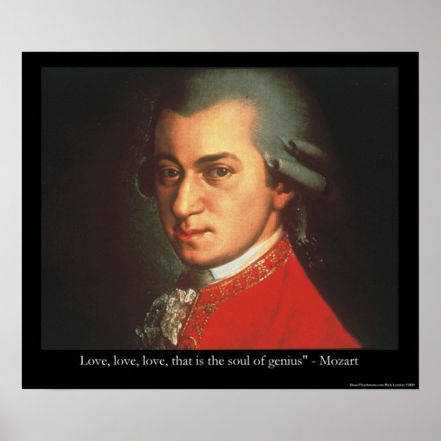 Mozart "Love Love Love" Quote Print (Front)