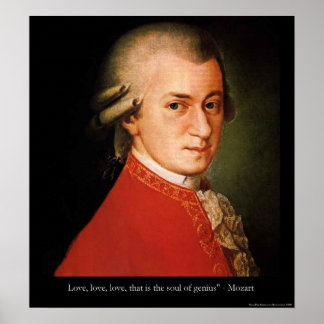 Mozart "Love Love Love" Quote Print