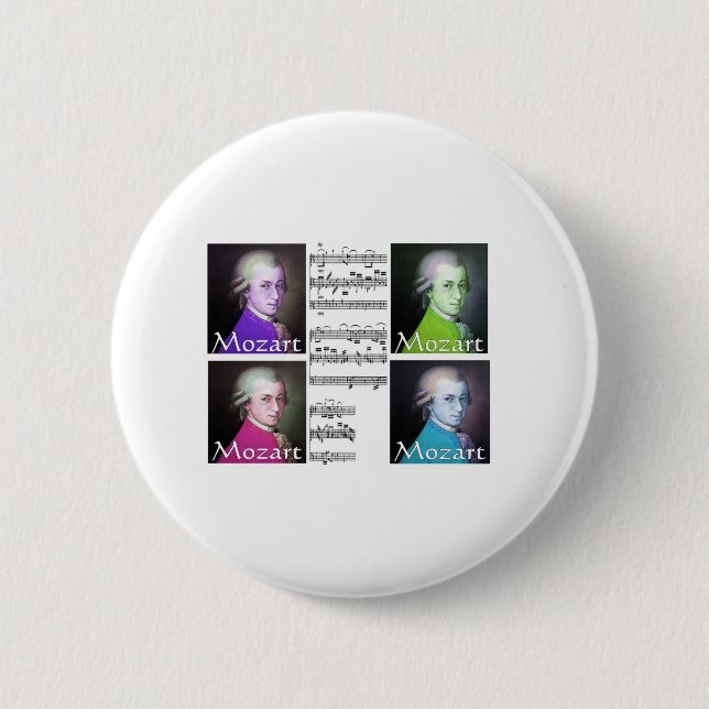 Mozart Lovers Gifts Pinback Button (Front)