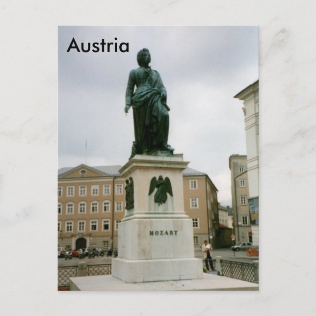 Mozart Monument, Mozartplatz, Salzburg, Austria Postcard (Front)