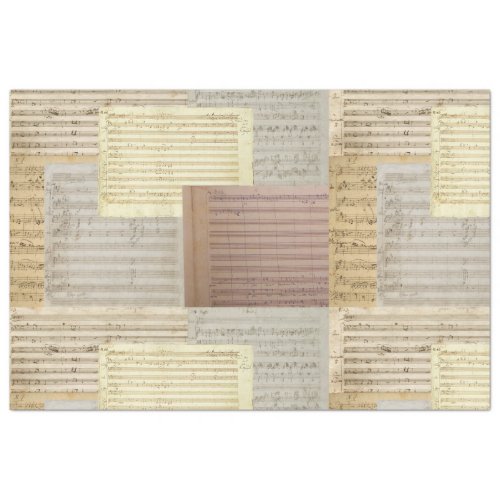 Mozart Music Manuscript Medley Tissue Paper