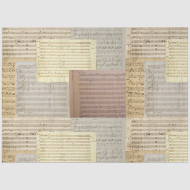 Mozart Music Manuscript Medley Tissue Paper (Front)