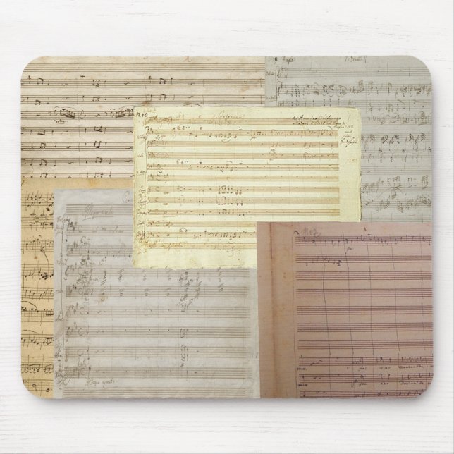 Mozart Music Manuscripts Mouse Pad (Front)