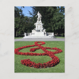 mozart music  statue postcard