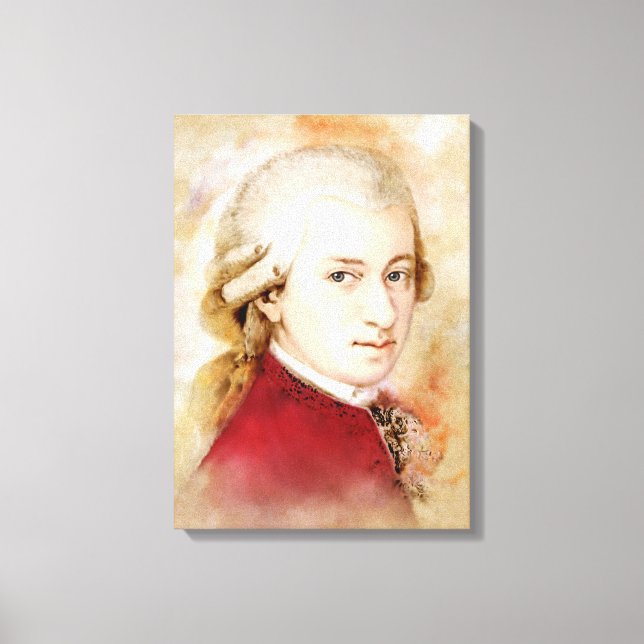 Mozart on Canvas - Watercolor Style Print (Front)