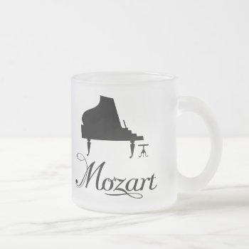 Mozart Piano Gift Frosted Drinkware For Pianist Frosted Glass Coffee Mug by madconductor at Zazzle