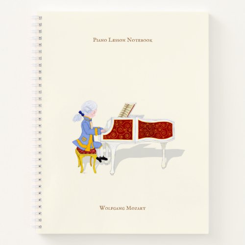 Mozart Playing Piano Musicians Personalized Notebook