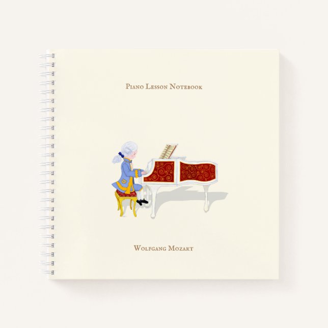 Mozart Playing Piano Musician's Personalized Notebook (Front)