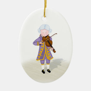 Mozart Playing Violin Child Prodigy Classica Music Ceramic Ornament
